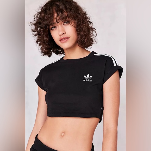 ADIDAS - Cropped Black & White Baby Tee - Picture 6 of 7